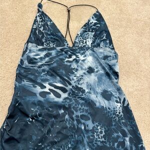 Blue and White Patterned Dress